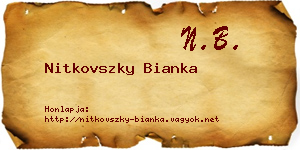 Nitkovszky Bianka névjegykártya